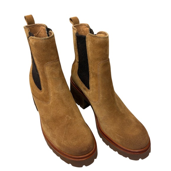 Söfft Women's Jordie Brown Suede Leather Chelsea Lug Heel Ankle Boots Size 9.5M - Picture 2 of 8